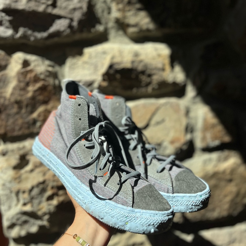 Converse All Star Crater Hi Top Sneakers Recycled Canvas Charcoal Gray Mens 7